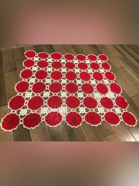 Vintage Handmade Crochet Tablecloth
